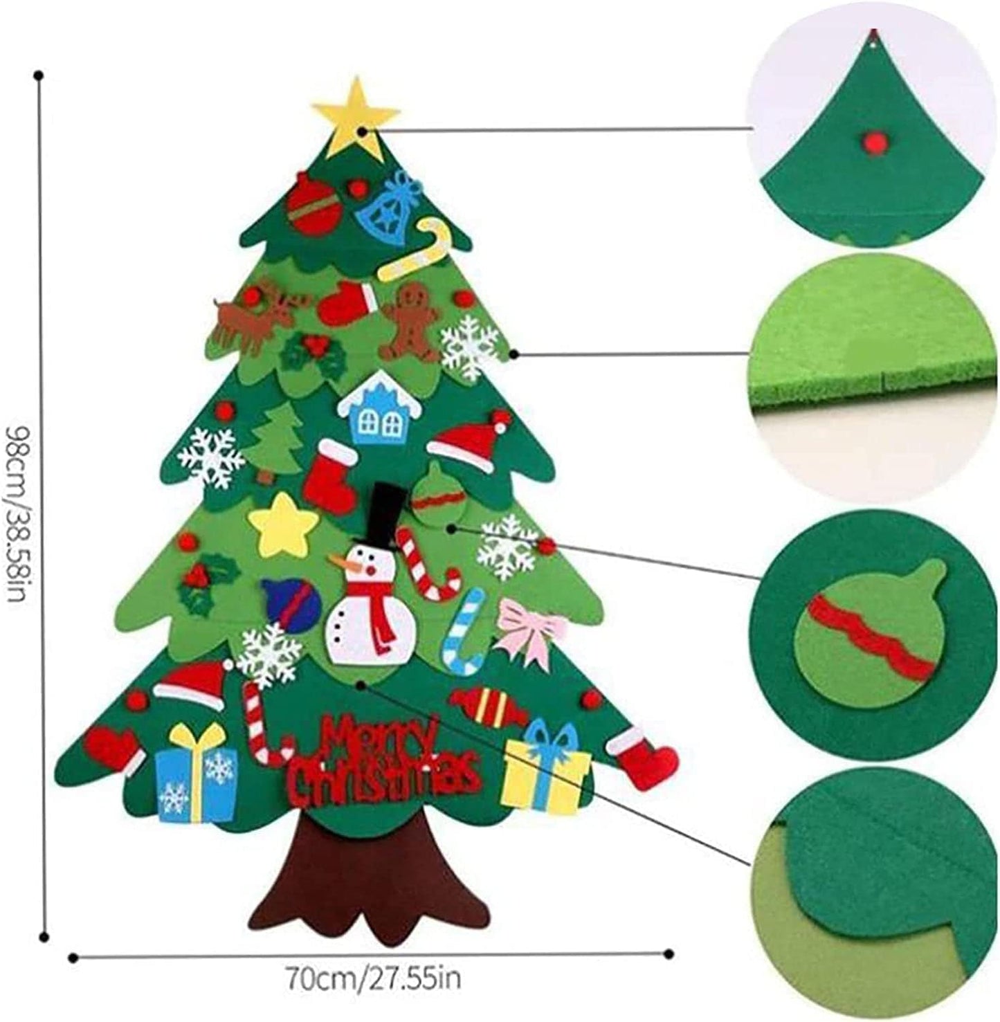 Tree Tots Felt Christmas Tree for Toddlers With LED Lights